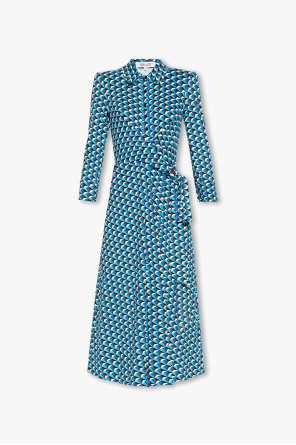 *Diane von Furstenberg* プリントティアードワンピース DIANE VON FURSTENBERG ボイル ミディシャツワンピース